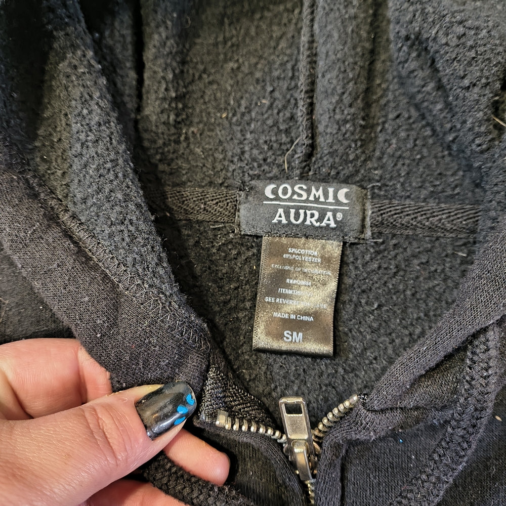 Cosmic Aura Black Zip-Up Hoodie - Picture 4 of 6